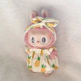 Labubu Doll Fruit Outfit Set – 17cm Plush Clothes with Cherry or Pineapple Print Three-Piece Set for Stylish Doll Dress-Up