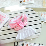 Labubu Doll Student Maid Dress Set – 17cm Plush Outfit with Uniform-Style Dress and Hairpin Accessories for Cute Collector Styling