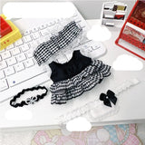 Labubu Doll Student Maid Dress Set – 17cm Plush Outfit with Uniform-Style Dress and Hairpin Accessories for Cute Collector Styling