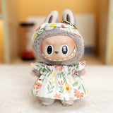 Labubu Doll Fruit Outfit Set – 17cm Plush Clothes with Cherry or Pineapple Print Three-Piece Set for Stylish Doll Dress-Up