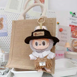 Turtle Shell Hooded Outfit Set for 17cm Labubu Dolls – Overalls, Hat & Shirt Plush Accessories for Vinyl Fans