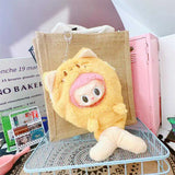 Labubu Doll To-Go Bag & Bedding Set – 17cm Plush Doll Accessories with Crossbody Carry Bags & Sleeping Bed for DIY Travel Play
