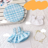 Labubu Doll Student Maid Dress Set – 17cm Plush Outfit with Uniform-Style Dress and Hairpin Accessories for Cute Collector Styling