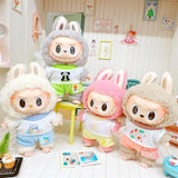 Labubu Doll Student Maid Dress Set – 17cm Plush Outfit with Uniform-Style Dress and Hairpin Accessories for Cute Collector Styling