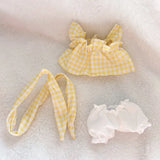 Labubu Doll Fruit Outfit Set – 17cm Plush Clothes with Cherry or Pineapple Print Three-Piece Set for Stylish Doll Dress-Up