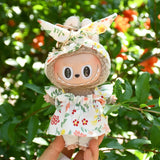 Labubu V1 Doll Wedding Dress Outfit – 17cm Vinyl Pendant Clothes Set with Elegant Uniform-Style Gown Accessories for Girls