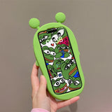 Fun Frog Slippers Silicone Case for iPhone 11-15 Pro Max: Super Cute 3D Eyes and Sausage Mouth Cartoon Cover