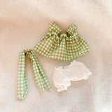 Labubu Doll Fruit Outfit Set – 17cm Plush Clothes with Cherry or Pineapple Print Three-Piece Set for Stylish Doll Dress-Up