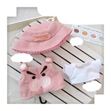Labubu I & II Doll Animal Overalls Set – 17cm Plush Outfit with White T-Shirt & Hat Doll Clothes Accessories for Cute Display