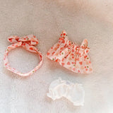 Labubu Doll Fruit Outfit Set – 17cm Plush Clothes with Cherry or Pineapple Print Three-Piece Set for Stylish Doll Dress-Up