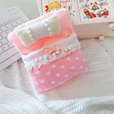 Labubu Doll To-Go Bag & Bedding Set – 17cm Plush Doll Accessories with Crossbody Carry Bags & Sleeping Bed for DIY Travel Play