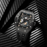 TSAR BOMBA Automatic Watch with Kinetic Energy Display and Carbon Fiber Design - TB8210CF