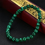 Men's Green Malachite Bracelet – High-Quality Crystal Charm Bangle with Buddhist Beads | Fashion Jewelry Birthday Gift