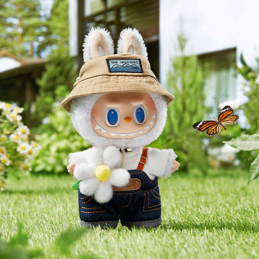 POP MART Labubu Fall in Wild Series Plush Doll – 17cm Vinyl Pendant Keychain with Denim Outfit | Cute Backpack Decoration for Collectors & Gifts, 100% Genuine