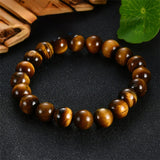 Men's Minimalist Yellow Tiger Eye Bracelet – Elastic Natural Stone Beads in 4/6/8/10/12mm | Casual Men Jewelry