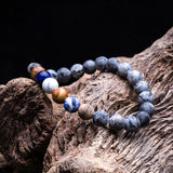 Labradorite & White Turquoise Stretch Bracelet – Natural Stone Charm Elastic Jewelry