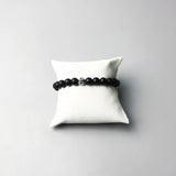 Silver Cross Bead Karma Bracelet – Matte Black Obsidian | European Style Fashion Jewelry Gift