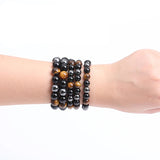 Men's Magnetic Tiger Eye & Hematite Stone Bracelet – Health Protection & Weight Loss Support | Fashion Jewelry