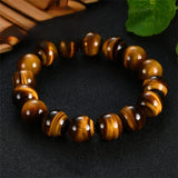 Men's Minimalist Yellow Tiger Eye Bracelet – Elastic Natural Stone Beads in 4/6/8/10/12mm | Casual Men Jewelry