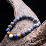 Labradorite & White Turquoise Stretch Bracelet – Natural Stone Charm Elastic Jewelry
