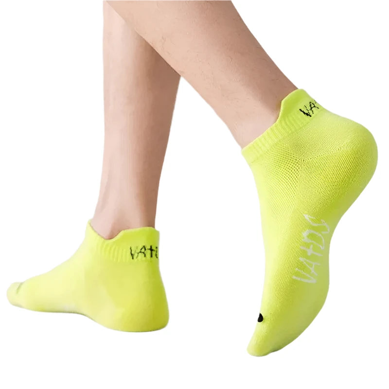 5 Pairs Bright Color Ankle No Show Socks Men Breathable Street Fashion Sport Deodorant Invisible Travel Running Socks - Mmuz Store