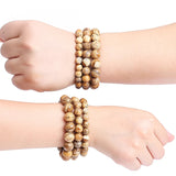 Men's 19cm Natural Stone Picture Jasper Beads Bracelet – Handmade Fashion Yoga Mala Jewelry for Healing