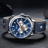 MEGIR Men's Quartz Watch: Leather Strap, Military Business Design, Chronograph Feature