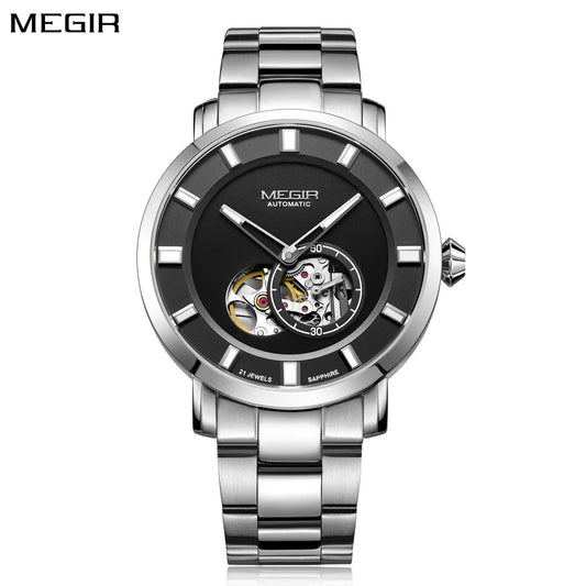 MEGIR Men's Stainless Steel Automatic Mechanical Watch: Waterproof Luxury Business