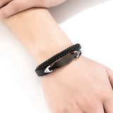 Men's Braided Genuine Leather Bracelet – Fashion Charm with Stainless Steel Double-Safety Clasps | Ideal Birthday Gift