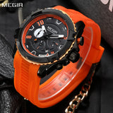 MEGIR Luxury Men's Sport Quartz Watch: Waterproof Chronograph Date