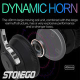 Stereo Bluetooth 5.1 Wireless Headset with Built-in Microphone, Foldable Design, Compatible with Tablets and Mobile Phones