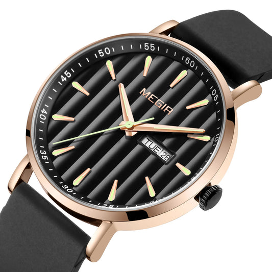 MEGIR Luxury Men's Watch: Large Dial, Quartz Movement, Casual Sport Style, Waterproof with Date and Week Display