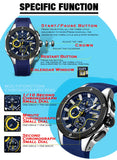 MEGIR Men's Fashion Sport Quartz Watch: Waterproof, Chronograph, Silicone Strap