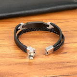 Men's Braided Genuine Leather Bracelet – Fashion Charm with Stainless Steel Double-Safety Clasps | Ideal Birthday Gift