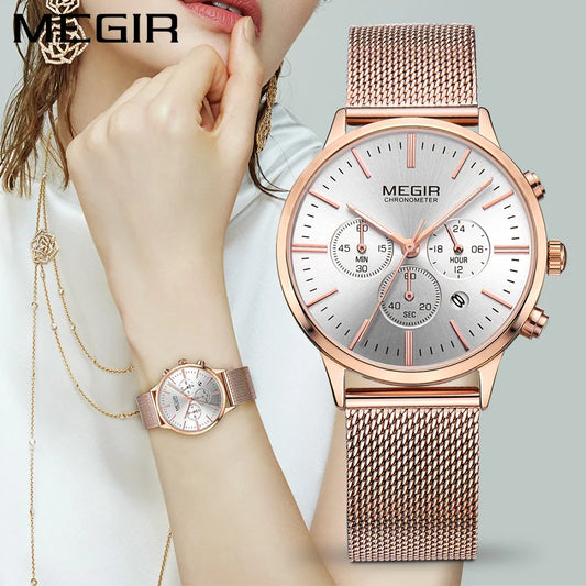 MEGIR Luxury Women's Quartz Watch: Fashionable, Waterproof, and Sporty