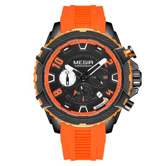 MEGIR Luxury Men's Sport Quartz Watch: Waterproof Chronograph Date