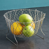 Stainless Steel Foldable Frying Basket: Versatile Kitchen Cooking Tool for Steam, Rinse, and Strain