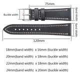 Genuine Cowhide Leather Watchbands – Vintage Straps in 4 Colors for Men & Women | 18mm, 20mm, 22mm, 24mm Compatible with Galaxy S3