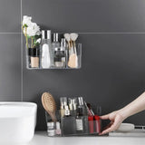 Wall-Mounted Cosmetic Storage Organizer: No-Drill Solution for Sorting Skin Care Products, Lipsticks, and More in the Bathroom