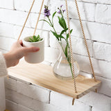 Wooden Hanging Planter Tray: Wall-Mounted Shelf, Minimalist Design for Indoor/Outdoor Display