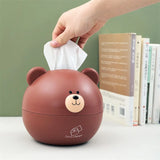 Adorable Bear Tissue Box: Anti-Dust Container for Home Decor, Organizes Tissues with Charm in the Living Room