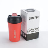 400ml Double-Walled Stainless Steel Coffee Mug with Straw – Portable Car Thermos Travel Cup | Thermal Mug Gift