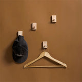 Nordic Style Wooden Wall Hanger: Coat Hooks with Key Holder and Storage