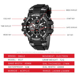 SMAEL Men's Sport Military Watch, Waterproof Quartz Digital Wristwatch with Dual Display