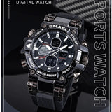 SMAEL Men's Sport Military Watch, Waterproof Quartz Digital Wristwatch with Dual Display