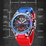 Military Sport Men's Watch - Waterproof Dual Display, LED Quartz Digital Wristwatch, Relogio Masculino