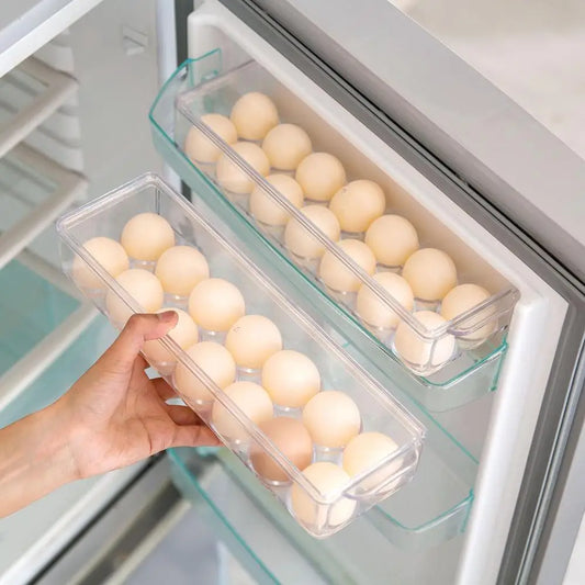 Egg Storage Container with 14 Grids: Keep Eggs Fresh in Kitchen Refrigerator or Cabinet Organizer