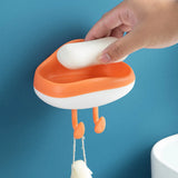 Wall-Mounted Drain Soap Box: Household Soap Storage Solution with Hook, No Perforation Needed