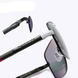 Premium Square Polarized Sunglasses for Men - High-Quality Anti-Glare Driving Shades with Mirror Coating, UV400 Protection