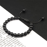 Adjustable 8mm Beaded Couples Bracelets – Black & White Macrame Braided Design | Distance Pulsera Jewelry for Men